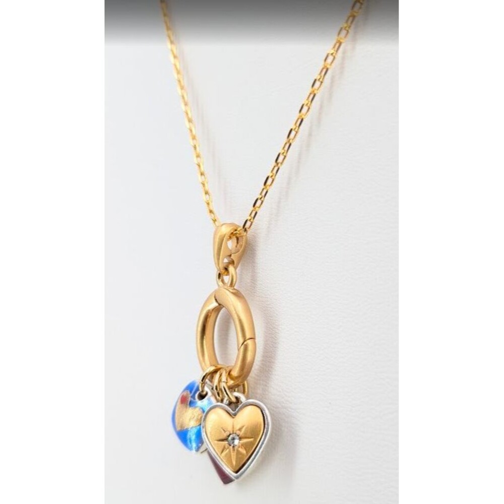 Brighton One Heart Necklace JM7687 Gold Silver Blue Red Enamel Crystal 16-19in - Picture 7 of 14